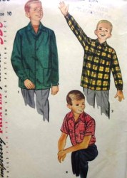 4100  SIMPLICITY 1952 BOYS BUTTON YOKE SHIRT PATTERN  8 or 10 28'', or 16 34'' choice